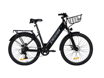 Електровелосипед E-City (500W/36V/10.4Ah) на 26 дюймових колесах crosser-e-city-black фото