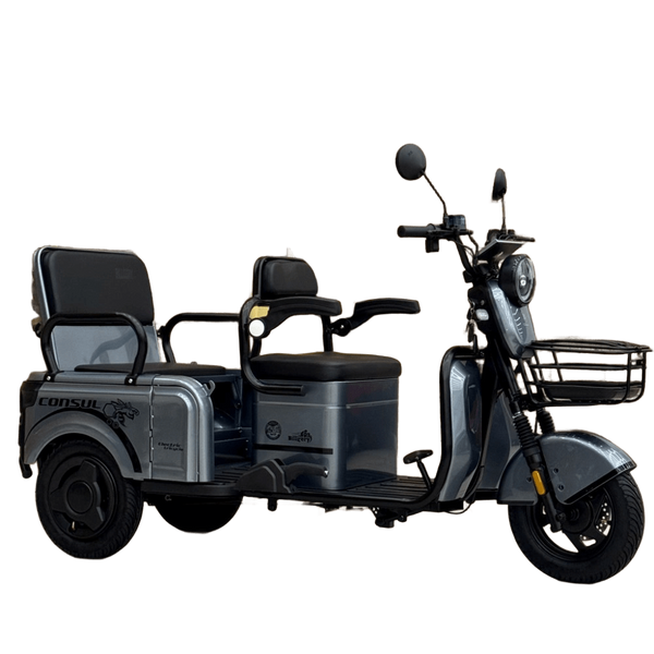 Електричний трицикл Consul NL-673200 (1) + 1 ЯЩИК АКУМ двигун 1200W, акумулятор графеновий 72V/23Ah, колеса 300-10 corso-consul-blue фото