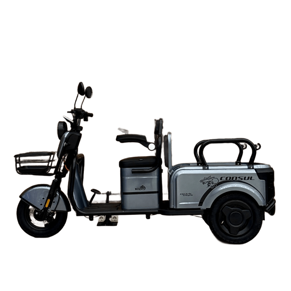 Електричний трицикл Consul NL-673200 (1) + 1 ЯЩИК АКУМ двигун 1200W, акумулятор графеновий 72V/23Ah, колеса 300-10 corso-consul-blue фото