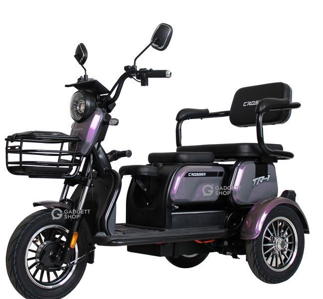 Електроскутер триколісний Crosser TR1 LFP 1500W LiFePo4 30AH  tr1-lfp-violet фото