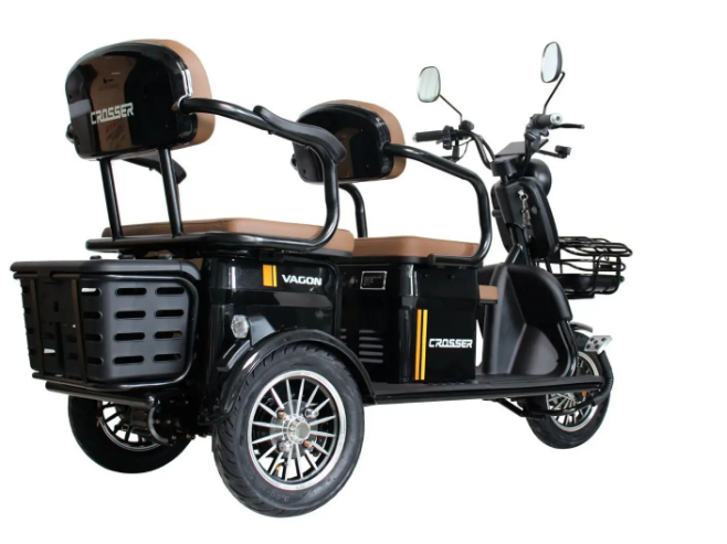 Электротрайк TR-4 VAGON Мотор 1000W, 72V 24Ah (6 АКБ), led, usb, Колеса 10-3.0 00-651 фото