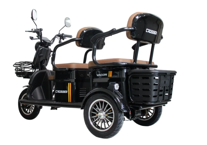 Электротрайк TR-4 VAGON Мотор 1000W, 72V 24Ah (6 АКБ), led, usb, Колеса 10-3.0 00-651 фото