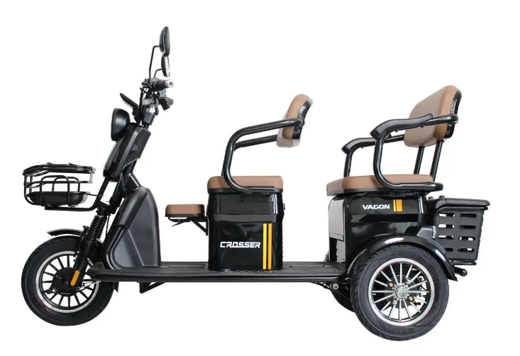 Электротрайк TR-4 VAGON Мотор 1000W, 72V 24Ah (6 АКБ), led, usb, Колеса 10-3.0 00-651 фото